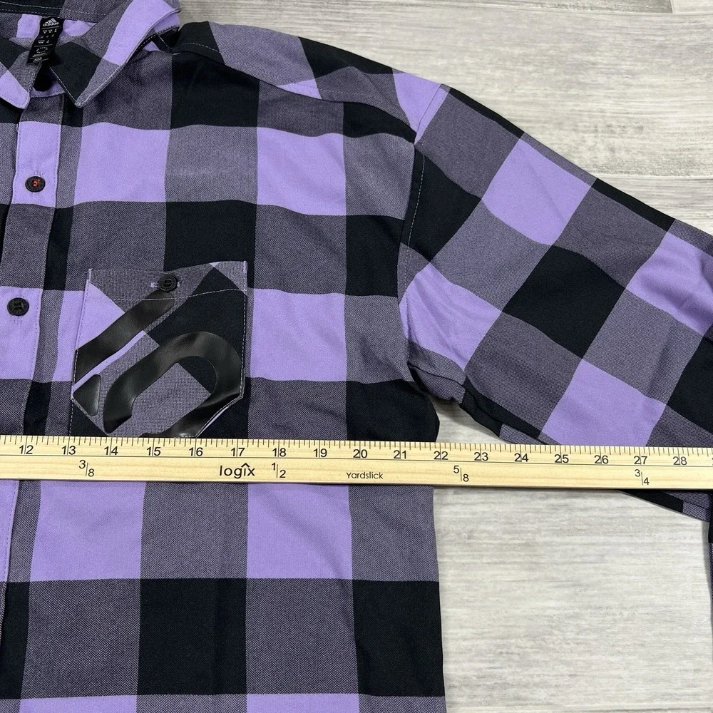 Adidas 5.10 Five Ten Flannel Plaid Shirt Purple/Black‎ HS8914 Size Medium NWT